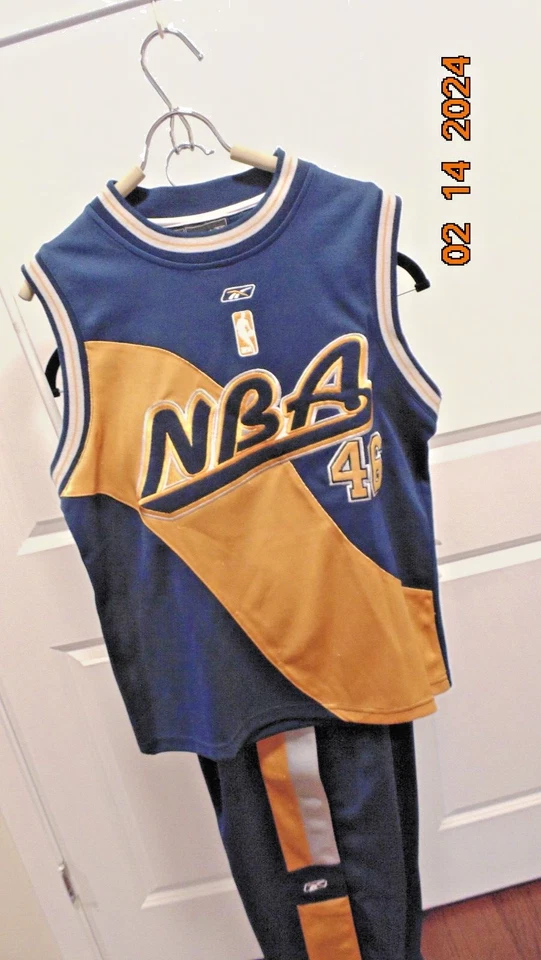 REEBOK NBA #46 -Tank Top/Tear Away Pant - Blue, Yellow, Gray- Youth SZ L (14-16) - Image 2 of 4
