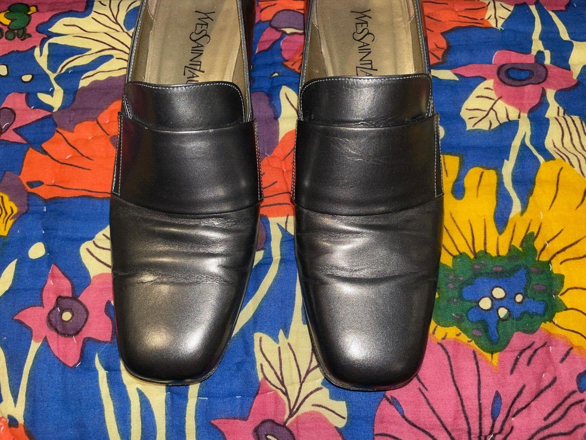 Yves Saint Laurent YSL Womens Slip On Leather Oxford Shoes Size