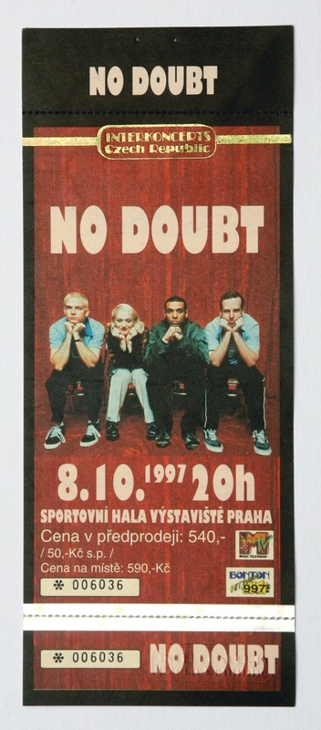 No Doubt Full Concert Ticket Czech Republic August 1997