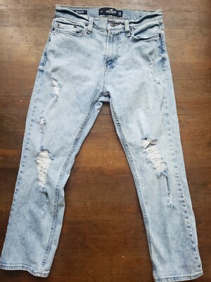 Hollister Men's Crop Relaxed Epic Flex Dad Denim Destoyed (26×25) 