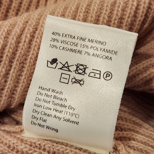 NWT NANUSHKA Canaan Marino Wool Cashmere Blend Tan Ribbed Turtleneck Dress $606 - Picture 14 of 18