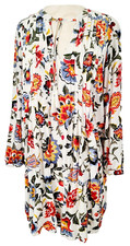 OLD NAVY Dress, Floral, Boho, Shift, Pintuck pleat, Tassels, Long Sleeve, M