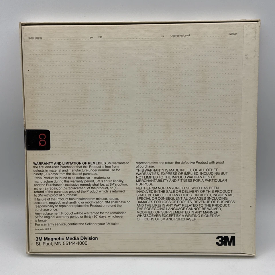 Cinta de masterización 3M 226 PRO EN BLANCO carrete a carrete 10" metal 1/4" x 2500' buje NAB Foto 2 de 4