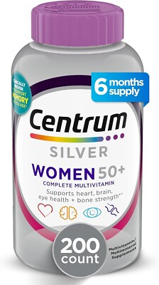Centrum Silver Women's Multivitamin 50 Plus, 200 Tablets Vitamin D3, B Vitamins