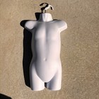 Child Mannequin Torso Hanging Dress Form White Kid Hollow Back Plastic w/ Hanger
