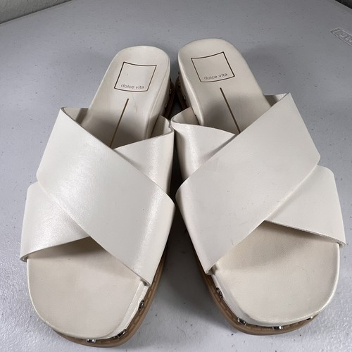 Dolce Vita Sandals Womens Gracy White Studded Slip On Sandals Casual Shoe Size 6 - Picture 9 of 9