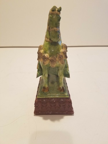Estatuas de caballos orientales pintadas a mano decorativas vintage encontradas en patrimonio (2) - Imagen 3 de 12