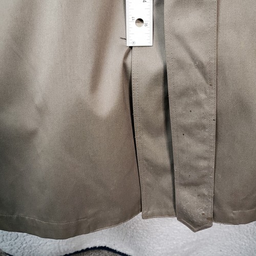 London Towne Trench Coat Mens 42 Khaki Plaid Lined Classiccore Rainwear - Picture 8 of 14