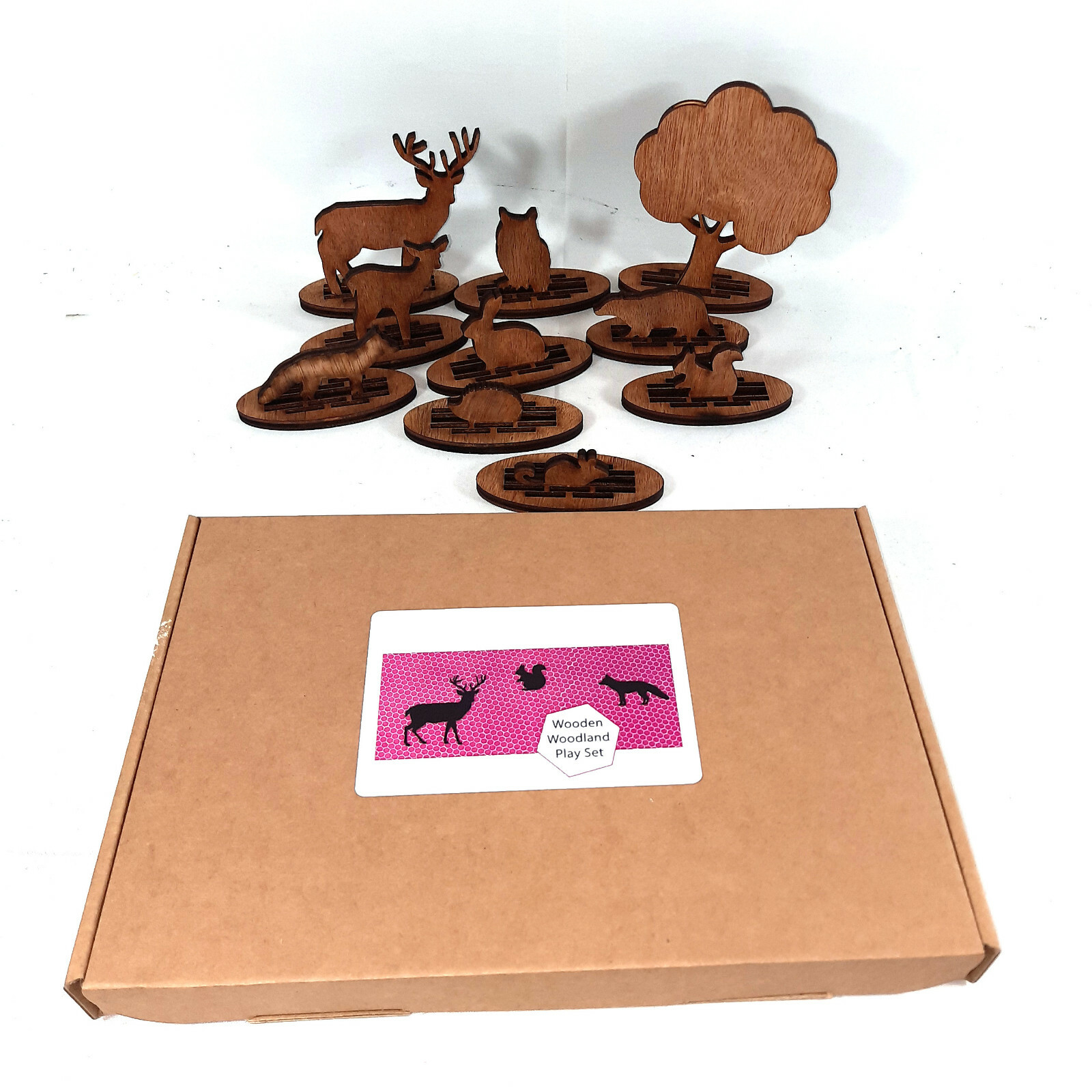 Playset Woodland made from 5mm plywood and boxed - paint your own personalised