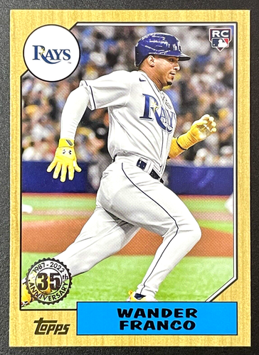 Wander Franco Rookie Card 1987 Topps Baseball RC Rays 2022 Topps Series 