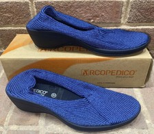 Arcopedico Shoes Mailu Blue Denim Comfort Slip On Light Knit Womens 37 US 6.5