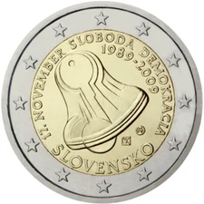 2009 Slovakia € 2 Euro Uncirculated Coin Democracy 20 Years (November 17, 1989)