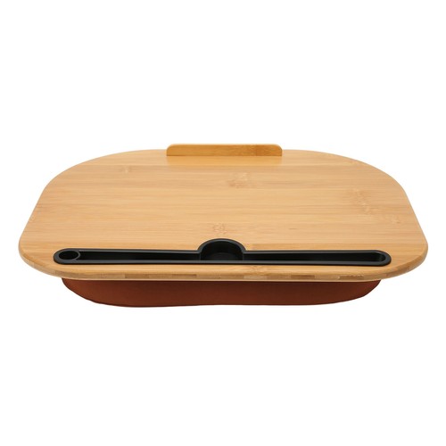 Escritorio para computadora portátil de madera de bambú para computadora portátil de hasta 15,6 pulgadas con almohada ajuste de cushi - Imagen 14 de 24