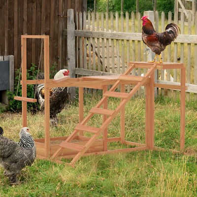Chick Jungle Gym Strong Wooden Chicken Perch Roosting Bars for Coop Accessories