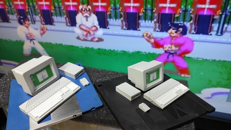 1:10 scale ATARI ST mini + monitor + drive + mouse Retro Computer miniature - Immagine 4 di 4