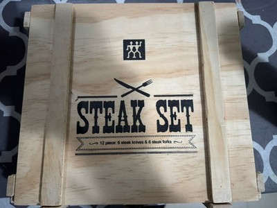 Zwilling Stainless-Steel Dinner Steak Knives and Forks, Set of 12, New