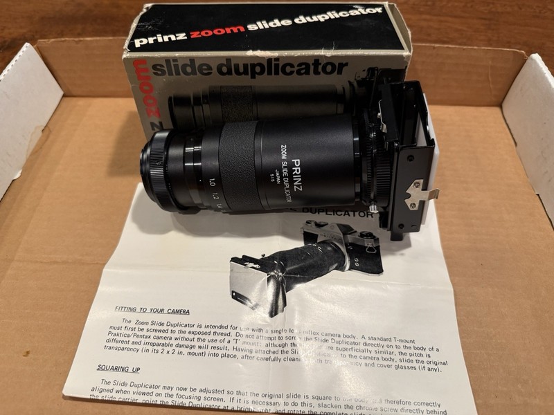 Prinz Zoom Slide Duplicator Japan 515 35mm Film Slide Copier w/ Box Instructions