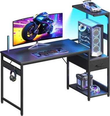 Gamer Desk 48 Inch with RGB LED and Drawer