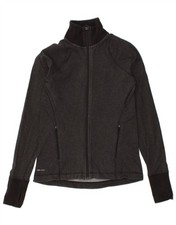 NIKE Womens Dri Fit Tracksuit Top Jacket UK 12 Medium Grey Cotton BW11