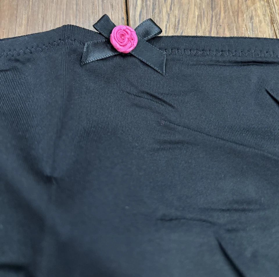 Plus Size 14/16 Lane Bryant Cacique French Cut Thong Panty Black Lace Embroidery - Image 4 of 4