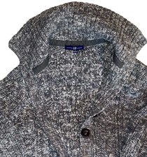 Women  s Gap Chunky Charcoal Heathered Cardigan Sweater Size Small Heavy WT