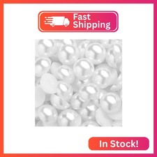 5000PCS 4mm Flatback Pearls for Crafting White, Imitation Half Round Pearl Beads
