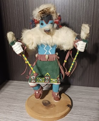 Indianer Navajo ANTILOPE Kachina Puppe 15 Zoll groß signiert vom Künstler