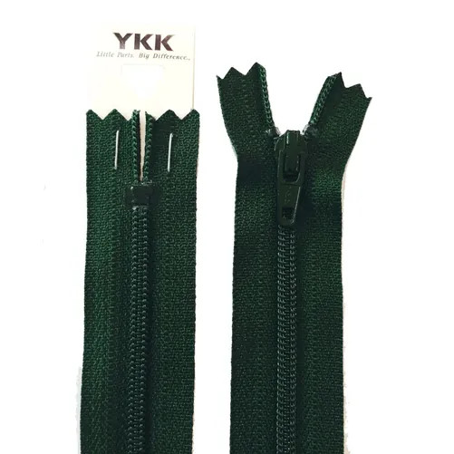 YKK Nylon Dress & Skirt Zip - Forest Green (15cm)