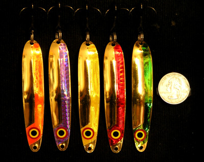 Lot De 2 Cuillers Vintage Marek L-Lure Salmon Spoon Glow - Pêche Au Saumon