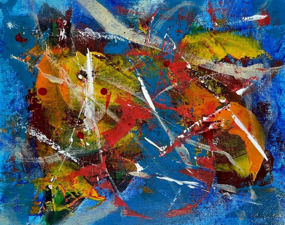 Original Art "Pokemon" 8x10 Canvas Expressionism Abstract Design Home Art - Image 2 of 4