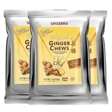 Original Ginger Chews-Ginger Candy-3 Packs X 1 Lb -Soft Sweets-Party Snack