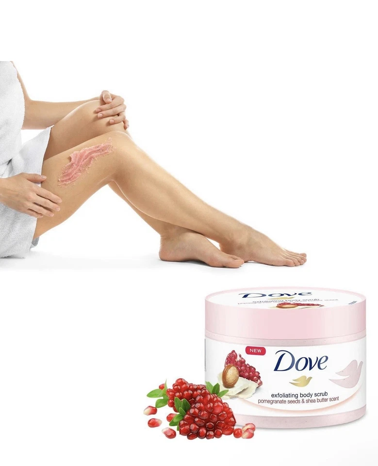 Dove Exfoliating Body Scrub with Pomegranate & Shea Butter , (225ml 2pack) - Image 2 of 4