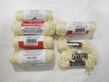 Needloft Plastic Canvas Yarn, Pre-Owned, Eggshell, 10  92 yard skeins