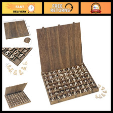 682 Pcs 1" Wooden Alphabet Letters  Numbers Set with Rustic Storage Box for Cra