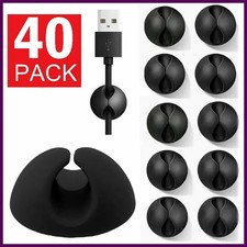 Wholesale 1-40pcs Cable Organizer Silicone USB Cable Winder Management Clips for