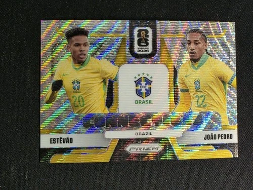 2026 Panini Prizm FIFA World Cup ESTEVAO / JOAO PEDRO Silver Wave #15 Brazil