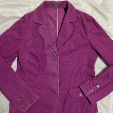 Liz Claiborne Corduroy Blazer Womens 8 Magenta Excellent Tailored Button Front