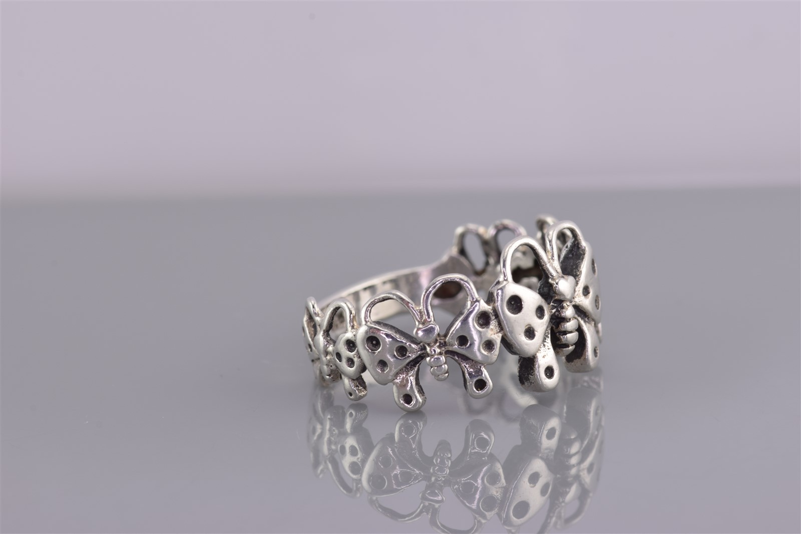 Sterling Silver Dimensional Speckled Butterflies … - image 2