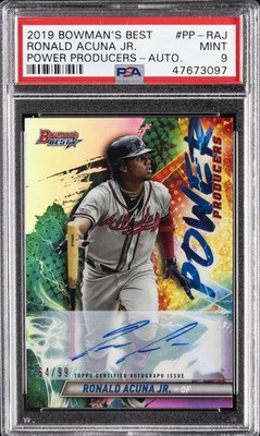 2019 BOWMAN'S BEST POWER PRODUCERS AUTO #PP-RAJ RONALD ACUNA JR. #/99 PSA 9