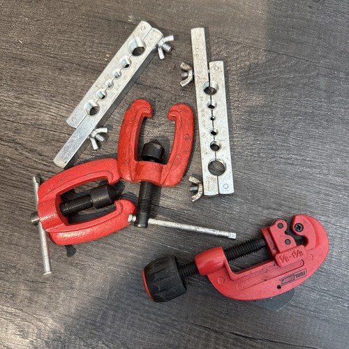 Tube Flaring Tool Kit Lot Pipe Cutter Flaring Bar HVAC Brake Line 