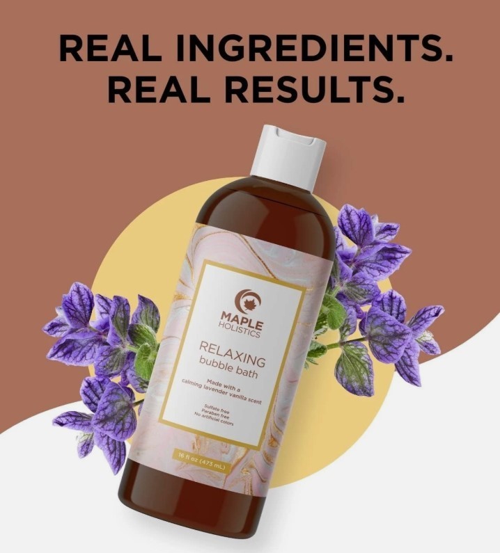Maple Holistics Luxurious Lavender Vanilla Bubble Bath Chamomile Calendula Sage
