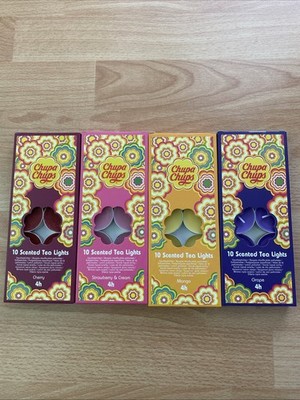 Chupa Chups Teelichter -4 Sets a 10 Lichter -Mango,Grape,Cherry,Strawberry - NEU
