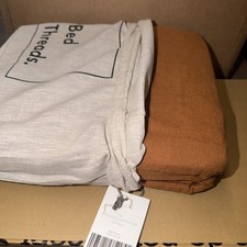 Bed Threads 100 French Flax Linen Duvet Cover Full/Queen In Rust