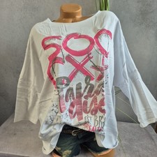 Soccx Sweatshirt Pullover Oberteil Pulli Weiß 3/4 Ärmel (4387) NEU