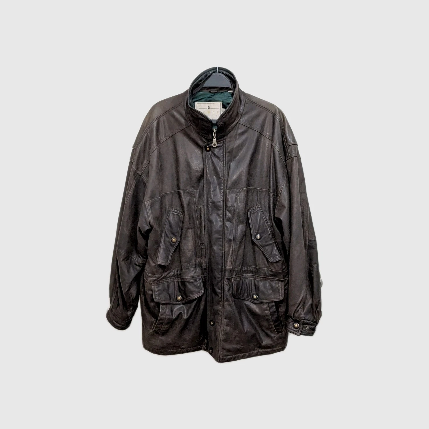 Towne from London Fog Men's Brown Leather Field Jacket Size L