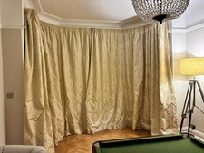 Huge Damask Cream Curtains