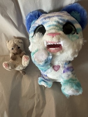 FurReal Friends Lot of 2 Tan Siamese Kitten & Sabertooth Tiger Plush Hasbro Work