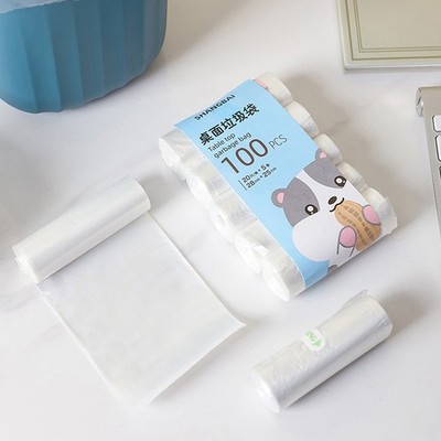 5roll 100pcs Mini Müllsack Haushalt verdickter kleiner Desktop -Müllmüll 
