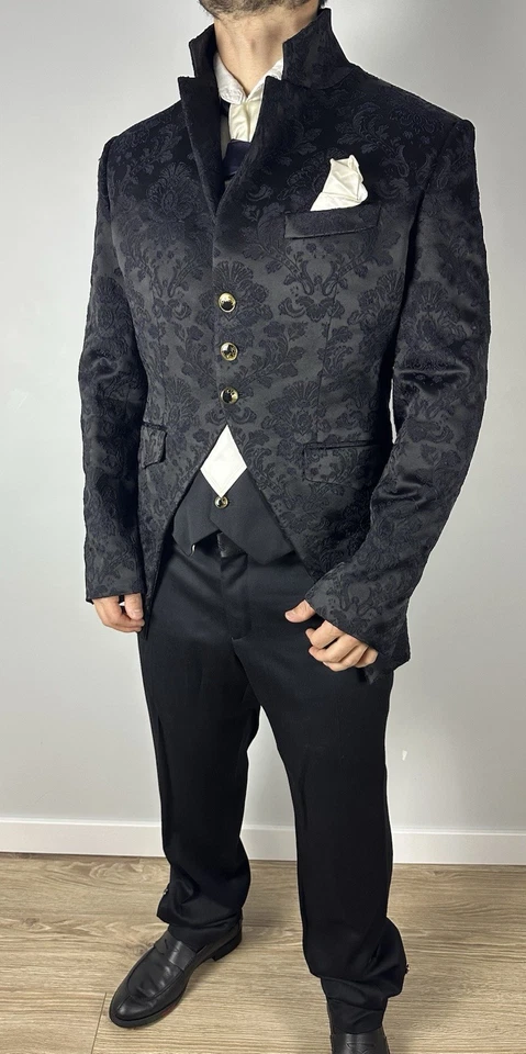 Cleofe Finati Suit Wool Silk Jacket Pants Blazer Haute Couture Italy 56 XL Kit - Image 3 of 4