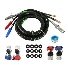 3 in 1 12ft ABS & Air Line Hose Wrap 7 Way Electrical Cable Semi Truck Trailer